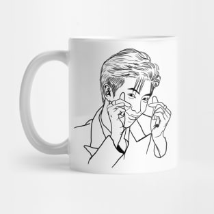 Bts RM line art drawing style Mug